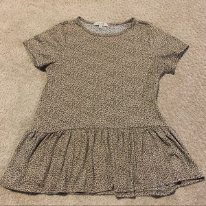 Cheetah Print Peplum Top